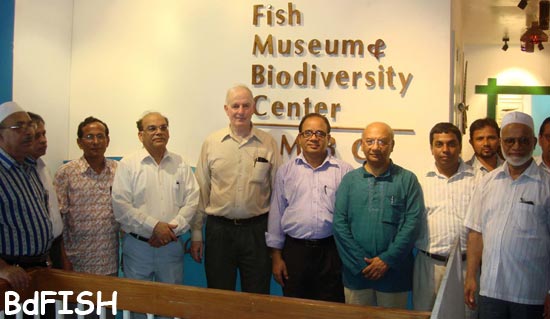 A photo-session of directors of FMBC and others in Fish Museum and Biodiversity Center, BAU