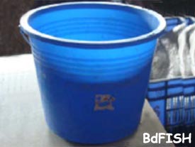 Plastic bucket used for washing purpose