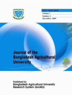 Cover page of Journal of the Bangladesh Agricultural University